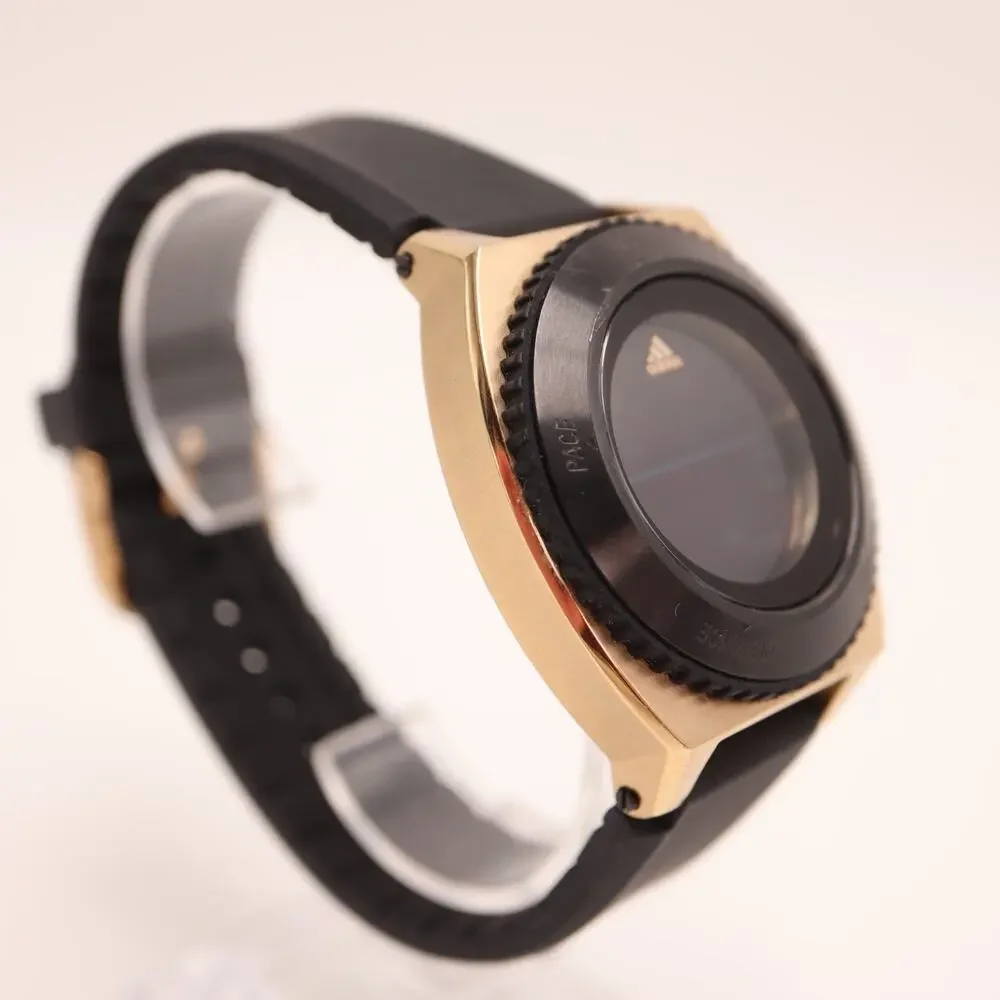 Adidas Sport Mens 42mm Gold Black Tone Digital Watch Running Track w New Battery